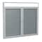 Ghent Enclosed Bulletin Board, 2 Door, Vinyl, Hdlnr Frame, 3 ft H x 4 ft W, Stone PAVX5-199 - alternate 1